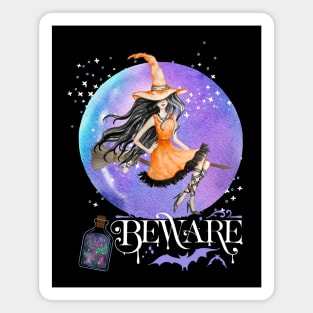 Magic Witch Tarot cards Beware potion witchy Witchcraft astrology Halloween Magnet